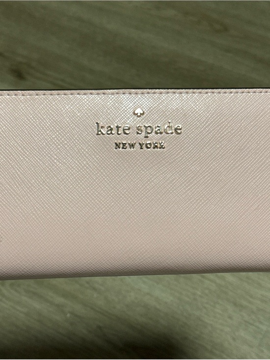 kate spade Handbags - kate spade pale pink Saffiano Wallet with silver Logo